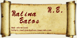 Malina Batos vizit kartica